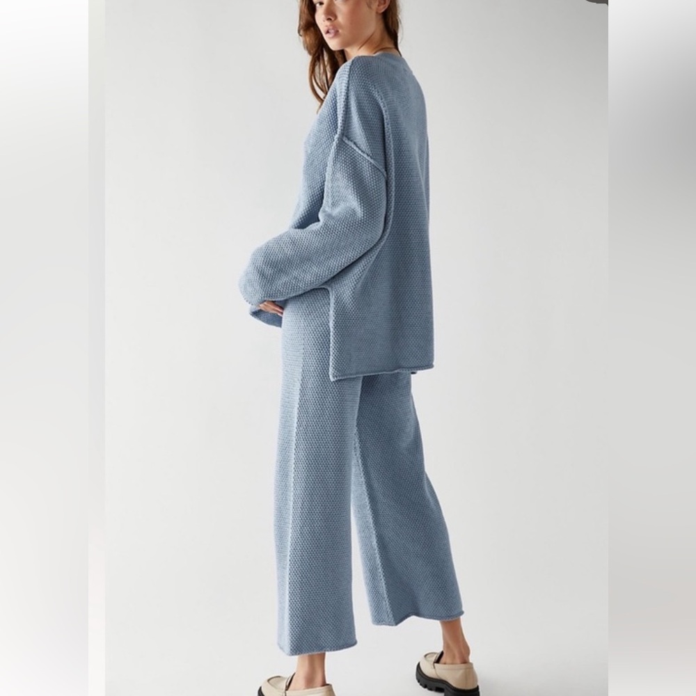 FREE PEOPLE FP BEACH Hailee Sweater Set in Sky Small retail $128